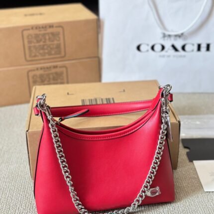 COACH Shoulder Bag: Chain Detail with Premium Calfskin Craftsmanship