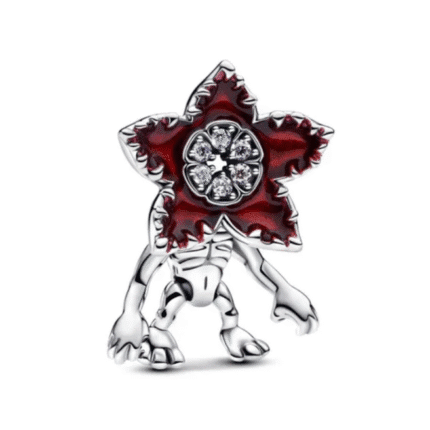 Pandora Stranger Things "Mind Flayer" Charm | 925 Silver Enamel & Crystal Statement Pendant – TV Series Collaboration Trendy Accessory