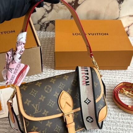 LV Diane Monogram Messenger Bag - Dual Straps with Silk Scarf (Size 26cm)