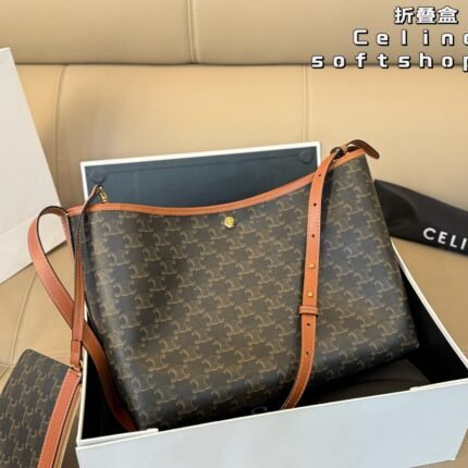 Celine Soft Shopper Monogram Tote Bag - Two-Piece Shoulder & Crossbody Bag (Size 32×25cm)