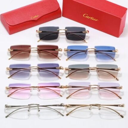 Cartier Rimless Panthère Sunglasses - Multiple Colors Available, Luxury Sunglasses