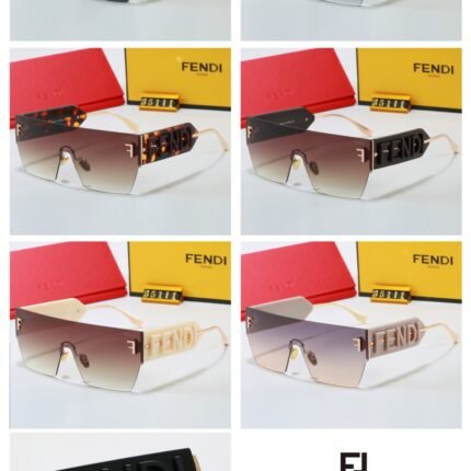 Fendi 3511 Logo Shield Rimless Sunglasses - Multiple Colors Available, Trendy Luxury Sunglasses