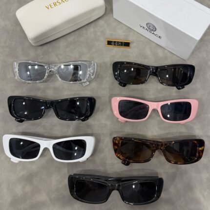 Versace 4481 Narrow Retro Sunglasses - Multiple Colors Available, Trendy Luxury Sunglasses