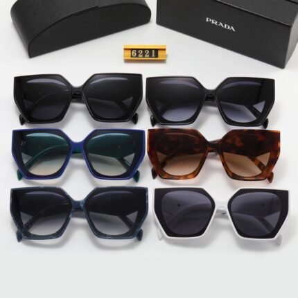 Prada 6221 Angular Oversized Sunglasses - Color-Block Design Luxury Eyewear