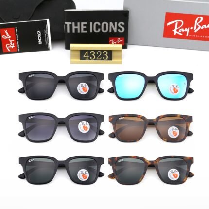 Ray-Ban 4323 Polarized Square Sunglasses - Multi-Color Mirrored Lens Eyewear