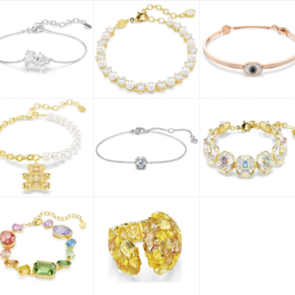 Swarovski Heart & Swan Bracelet Collection - Luxury Sparkling Stackable Jewelry