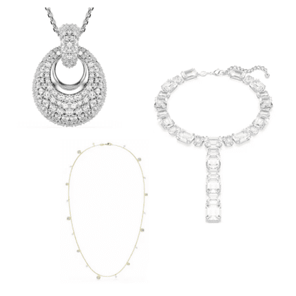 Swarovski Crystal Necklace Collection - Pavé Pendant, Baguette-Cut Statement & Delicate Chain Necklaces