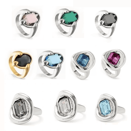 UNO de 50 Colorful Gemstone Ring Collection - Handcrafted Statement Rings