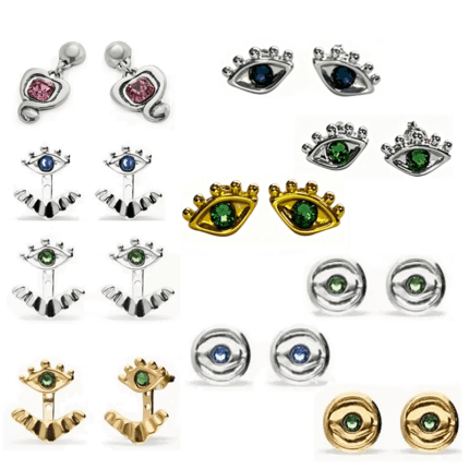 UNO de 50 Evil Eye Gemstone Earring Collection Luxury Statement Earrings