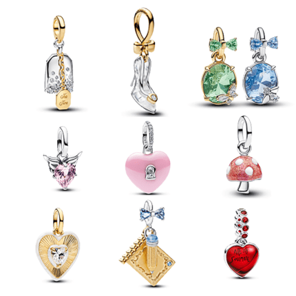 Pandora Fairy Tale Dangle Charms Collection, Cinderella/Alice Themed DIY Beads
