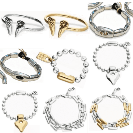 UNO de 50  Luxury Bracelet Collection - Angel Wing & Heart Charm Bangles