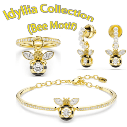 Swarovski Idyllia Collection Bee Motif Jewelry Set, 3-Piece Ring, Earrings & Bangle Set
