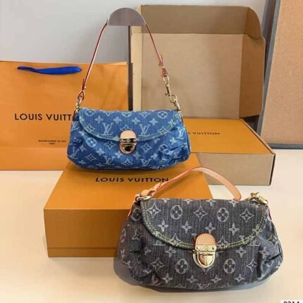 LV Vintage Denim Shoulder Bag Classic Monogram Printed Underarm Bag Women Fashion Daily Crossbody Handbag Gift | SIZE：25*11cm